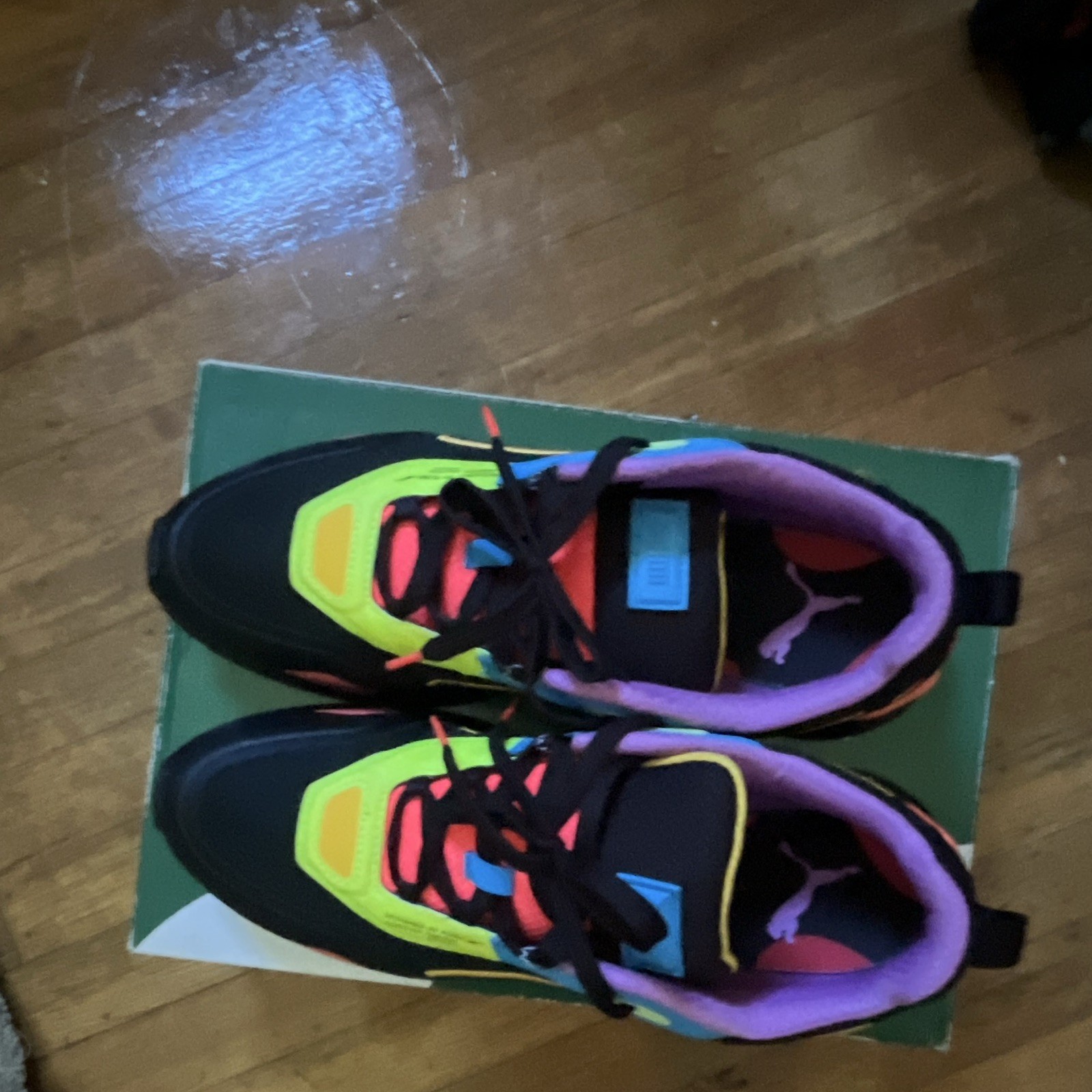PUMA Men’s Low Top Lace-Up Athletic Sneakers Black Multicolor Colorblock