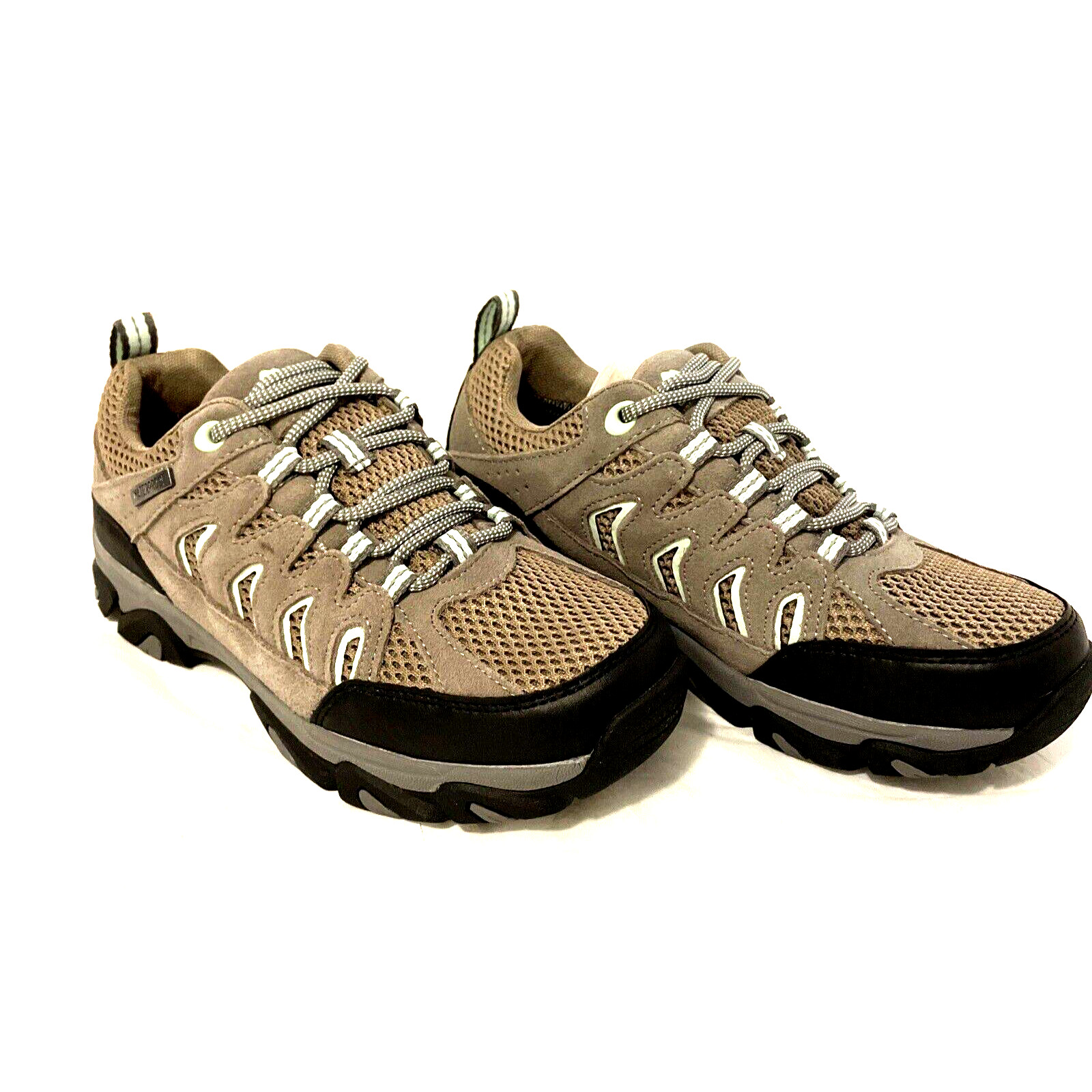 Ozark Trail Women’s Taupe Black Suede Mesh Lace Up Hiker Sneakers Shoes 6.5 NEW