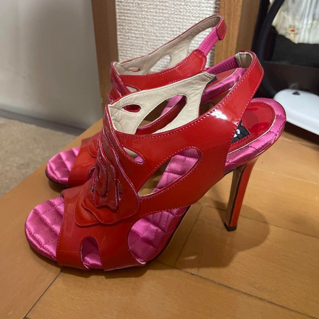 Dolce&Gabbana High Heels Shoes Flower Red Roze Women’s US6 / JP23 Near mint