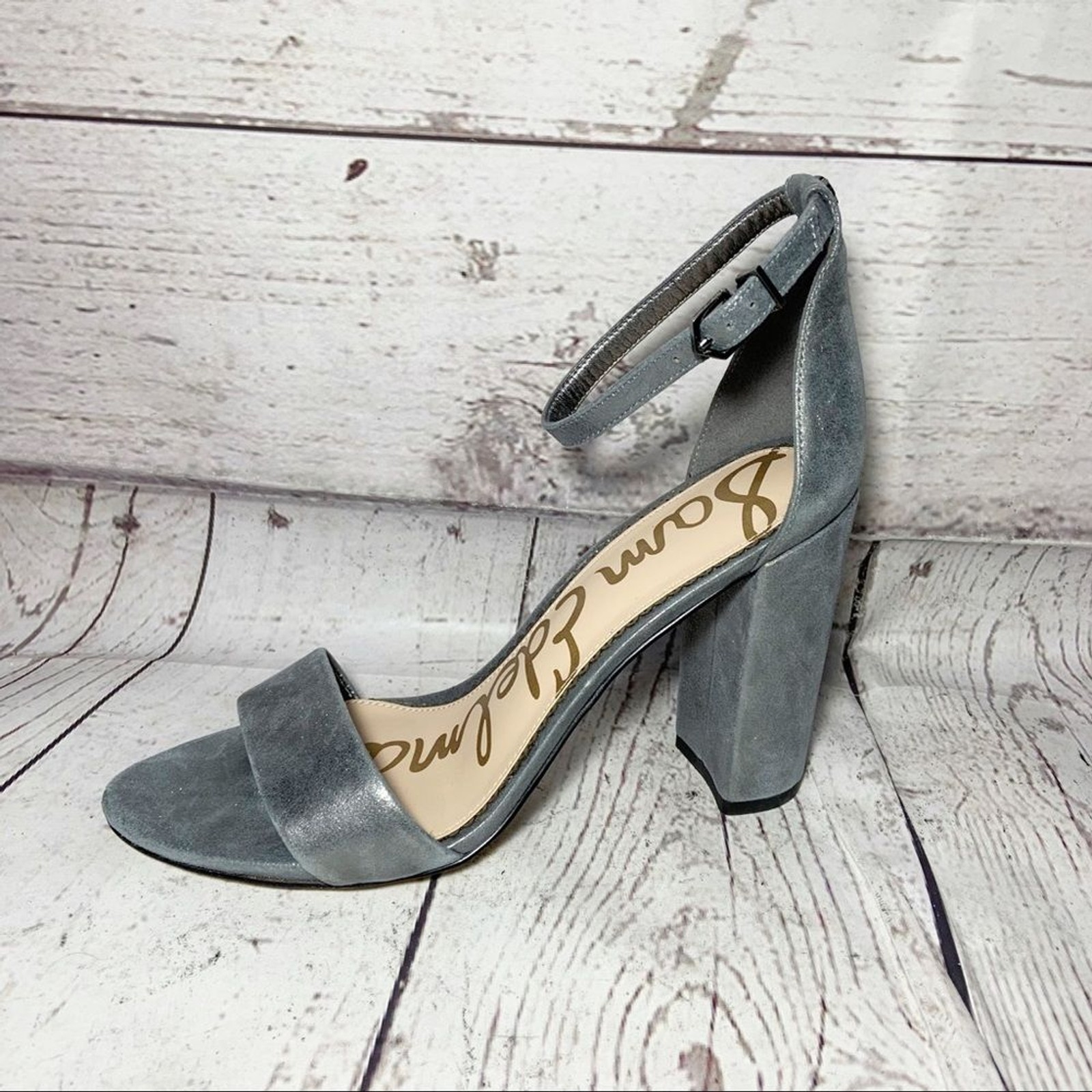 NEW Sam Edelman Yaro Metallic Gray Sandal 9 NWOT