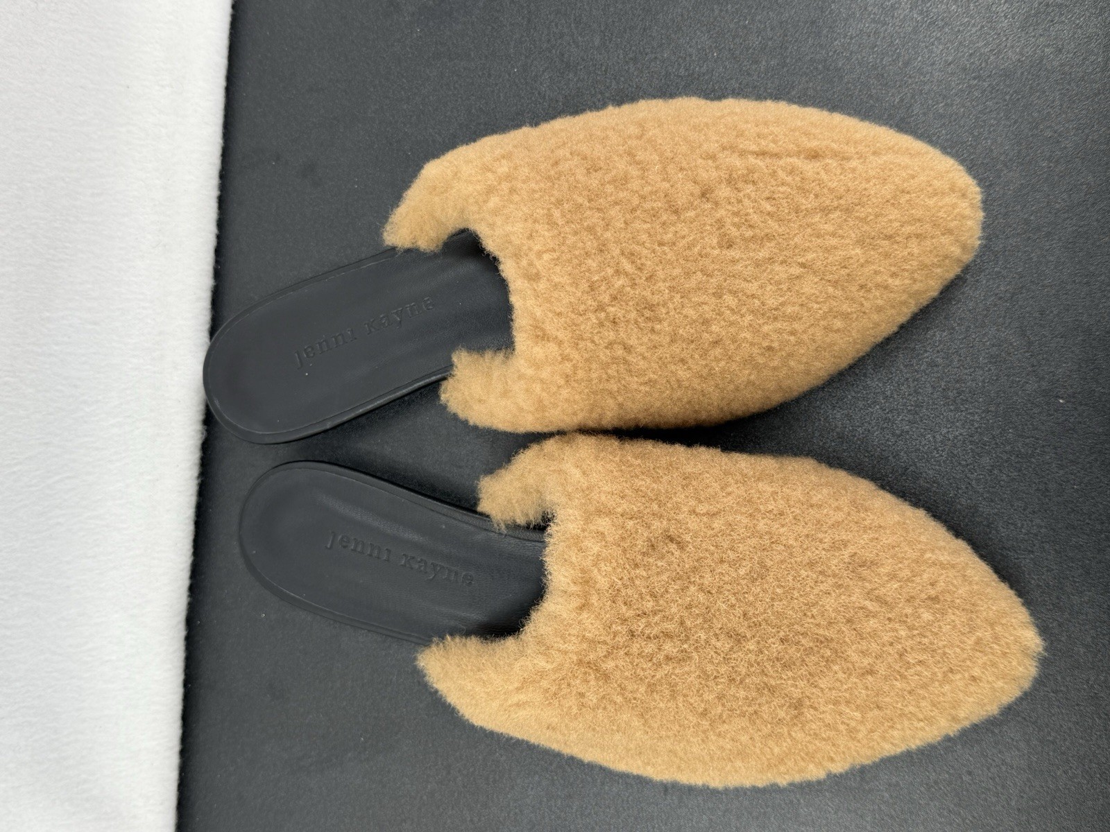 jenni kayne – shearling mule slides in natural size 38 NWOB