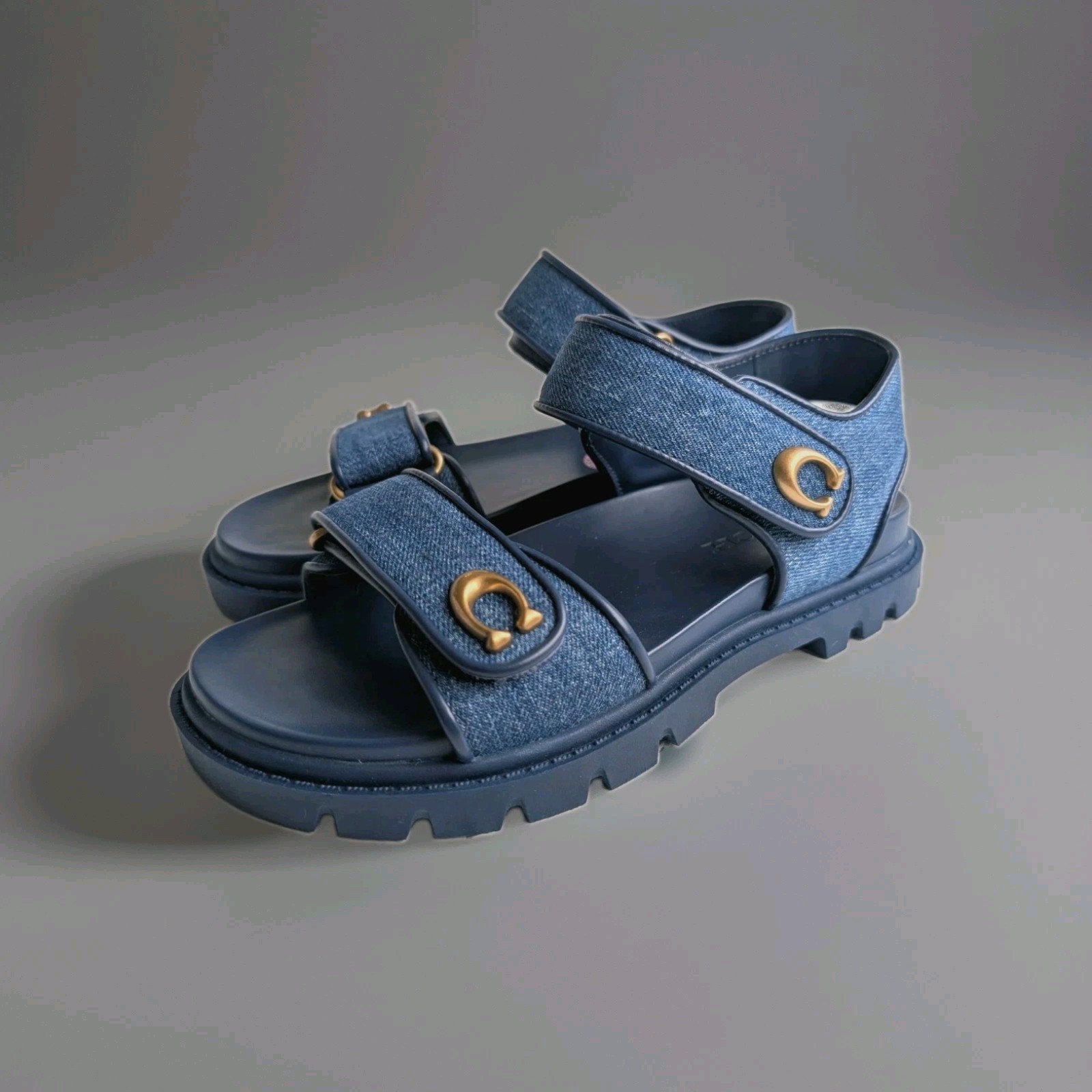 COACH Brynn Sandals Deep Blue Size US 7.5 B. CT196.