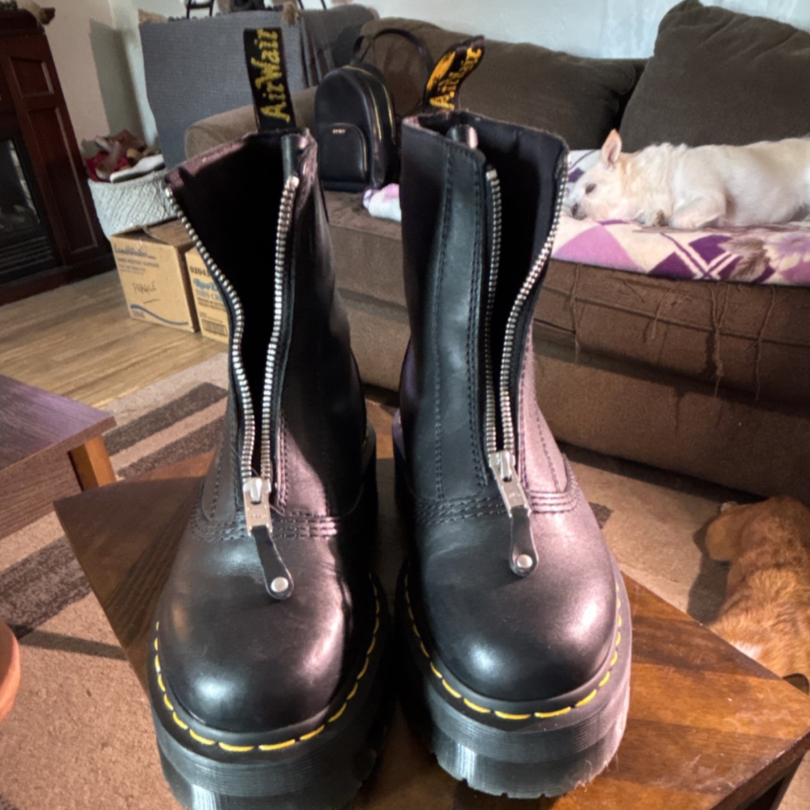Dr. Martens Jetta Women’s Black Leather Zip Platform Ankle Boots US 9 EU 41