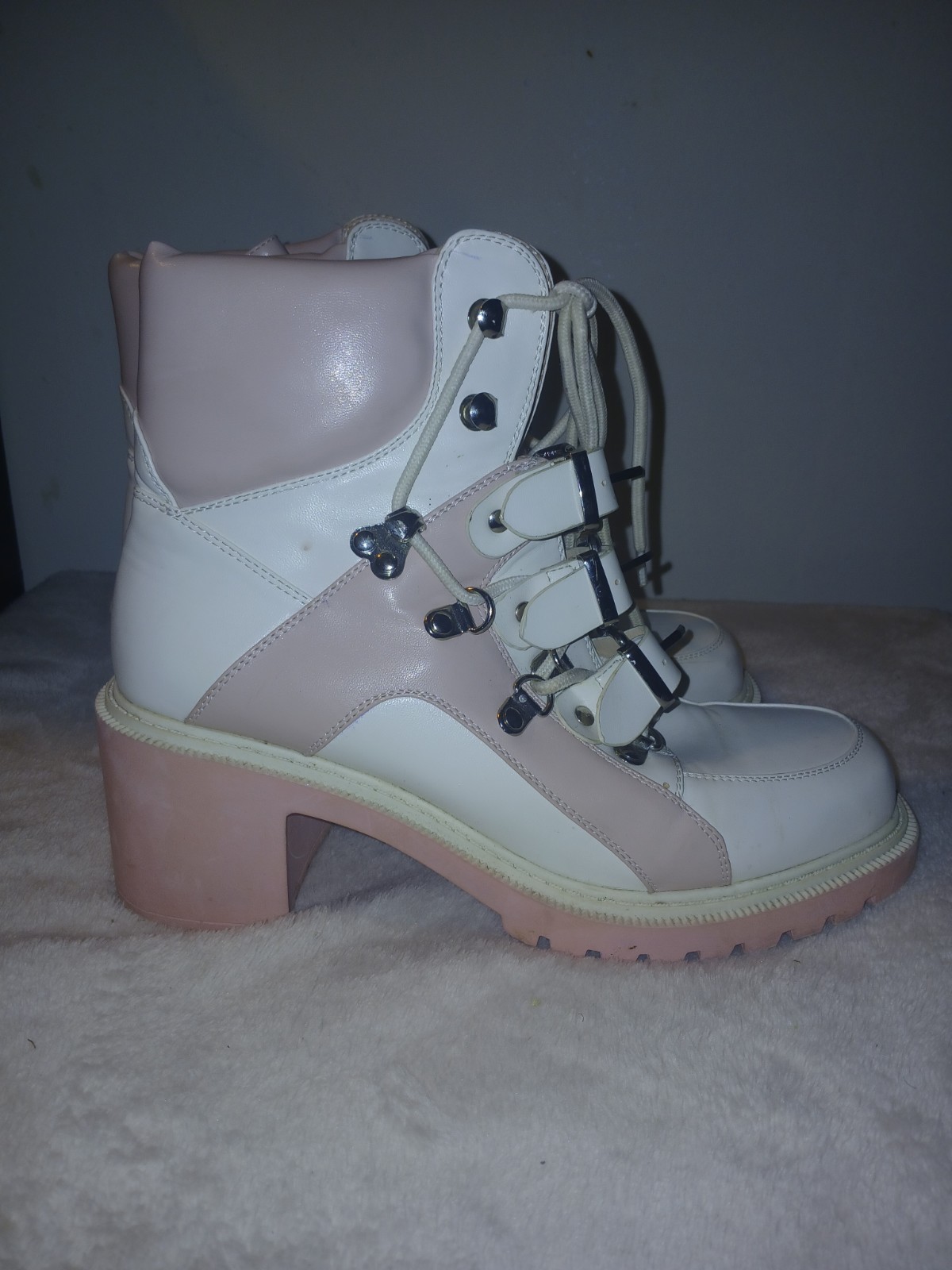 Azalea Wang for Dolls Kill Pink and White Boots Ladies Size 8