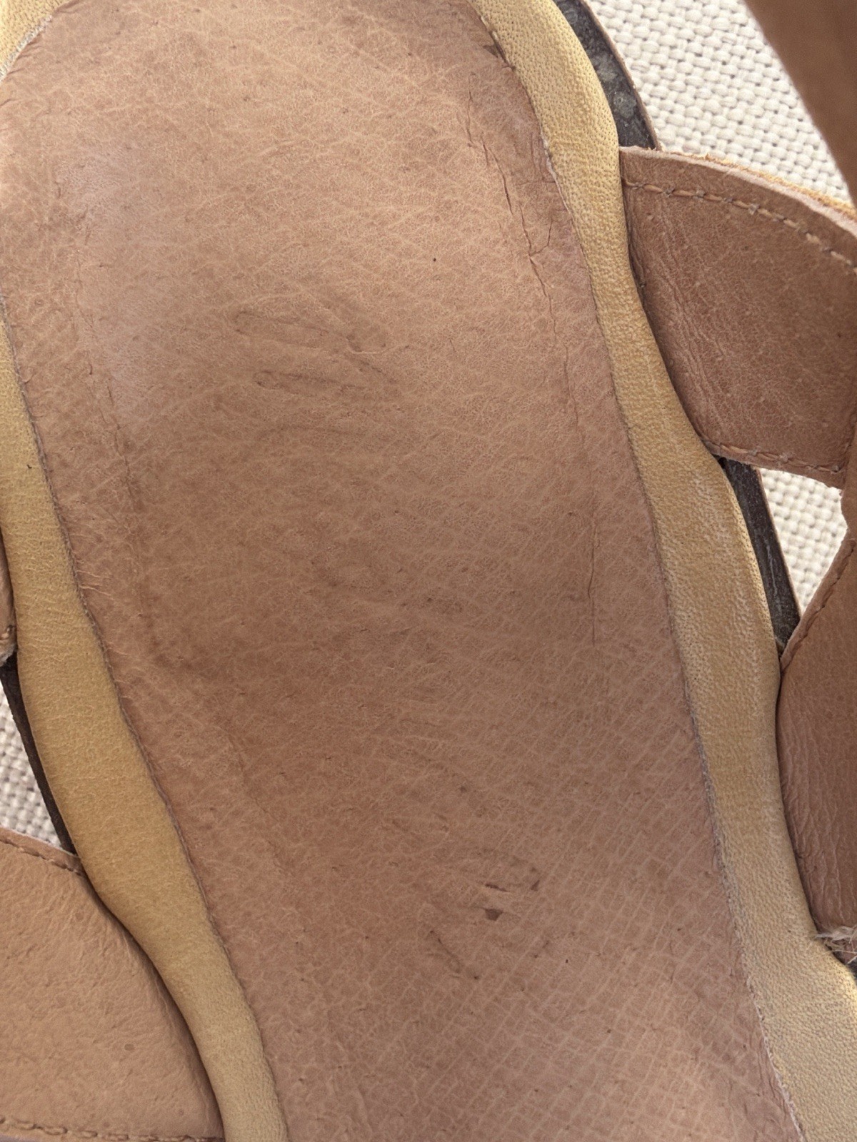 Madewell Claudie Lugsole Mary Jane Heels US 6.5 Beige Leather EUC