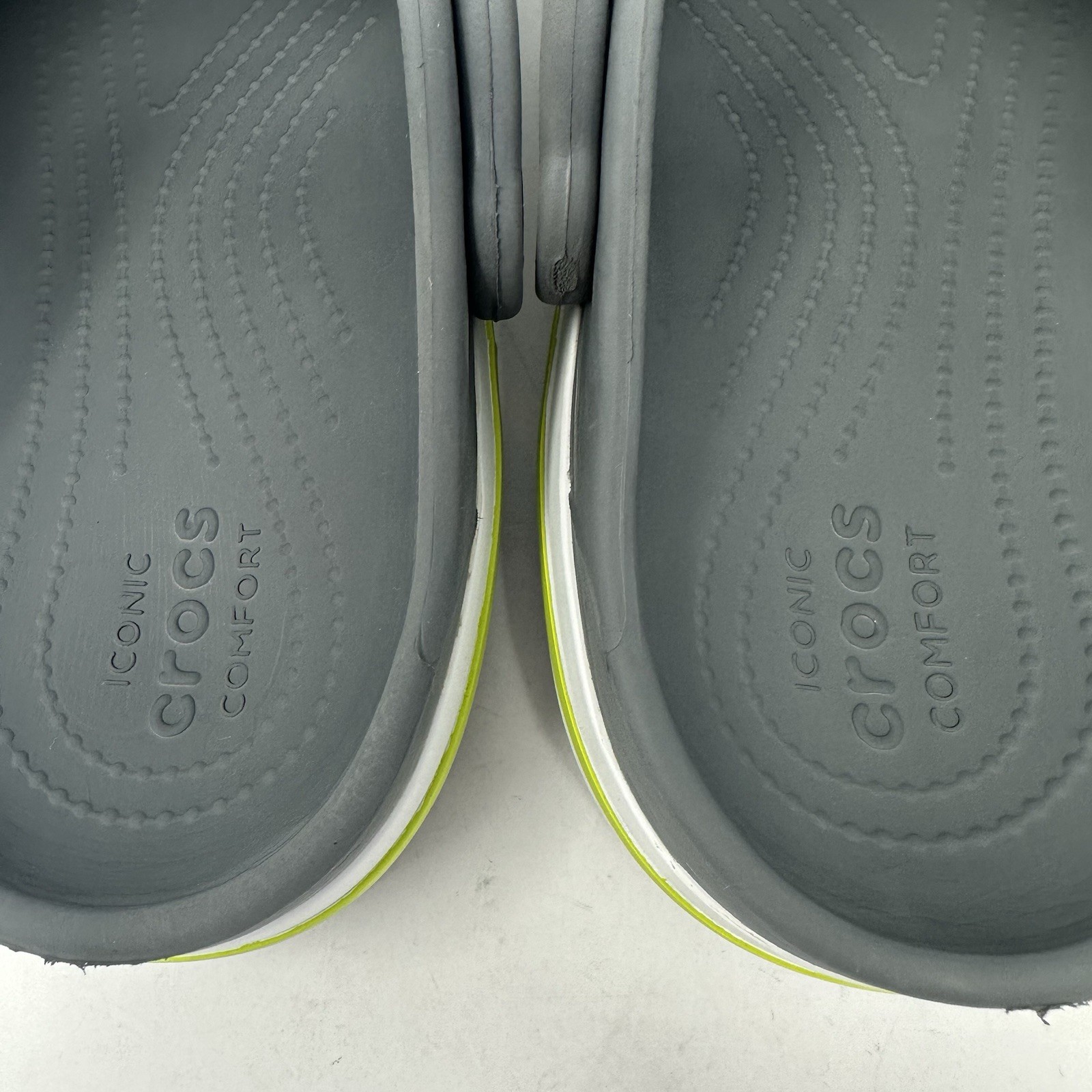 Crocs Bayaband Clogs Women Size 8 Men Size 6 Gray/Lime Punch