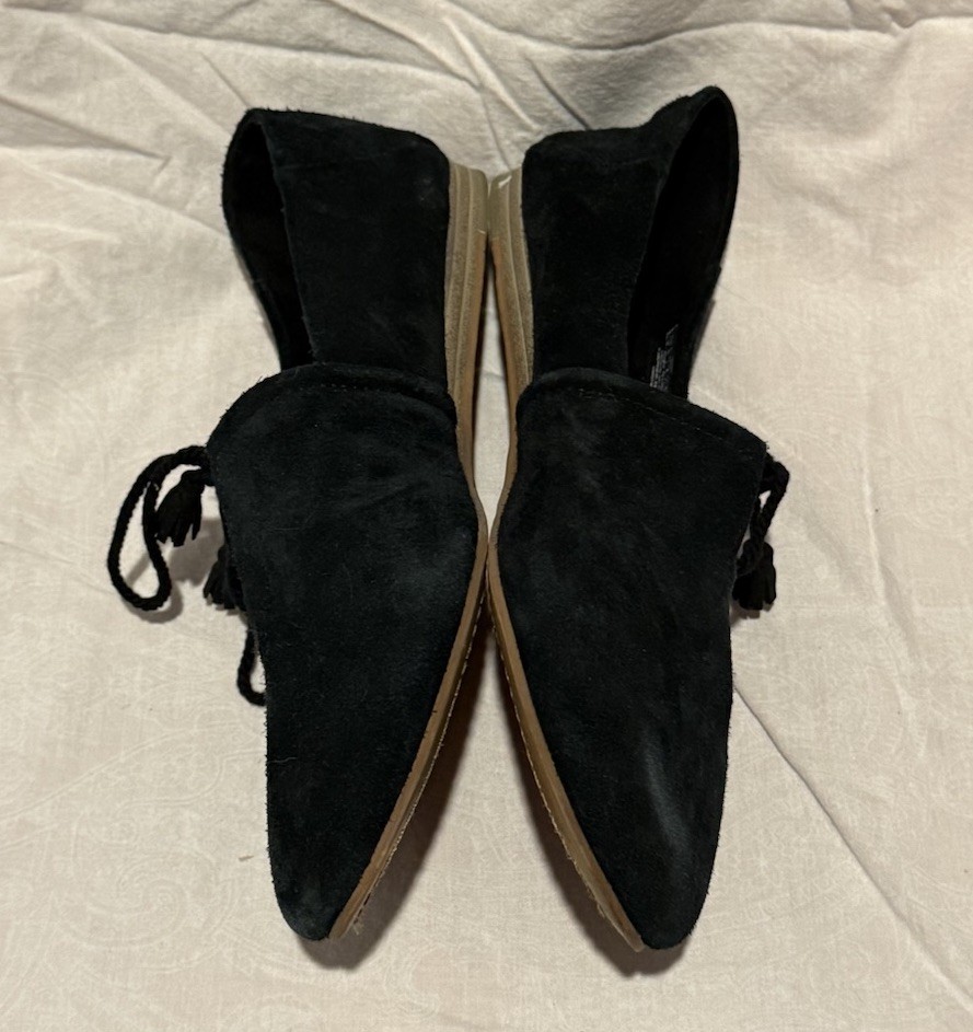 Toms Kelli Tie Front Black Suede Flats US Shoe Size Women’s 9