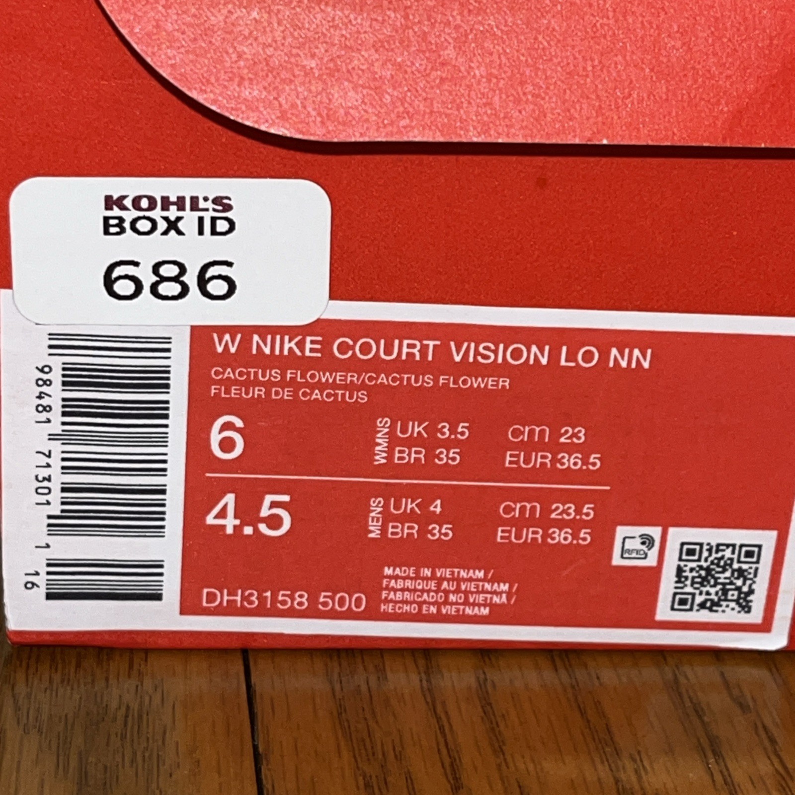 Nike Court Vision Low NN Women SZ6 Casual Shoes DH3158-500 Cactus Flower PinkNew