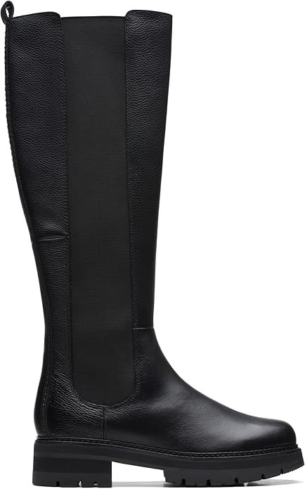 Clarks Orianna Long Knee High Boot, Black Leather