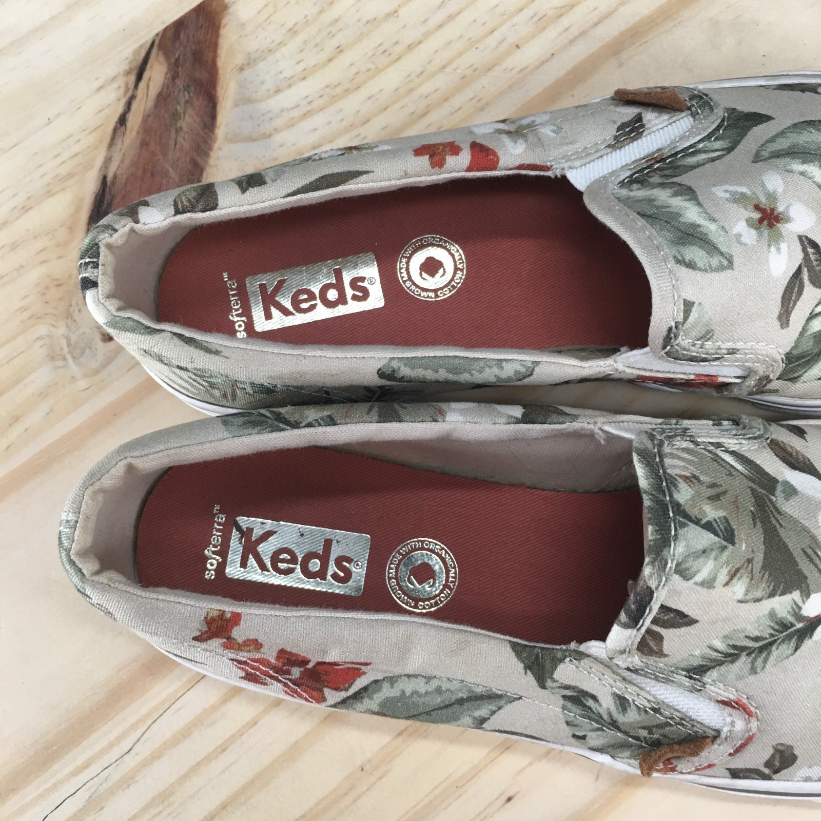 Keds Shoes Womens 8.5 Floral Print Slip On Sneakers WF64967 Beige Multicolor