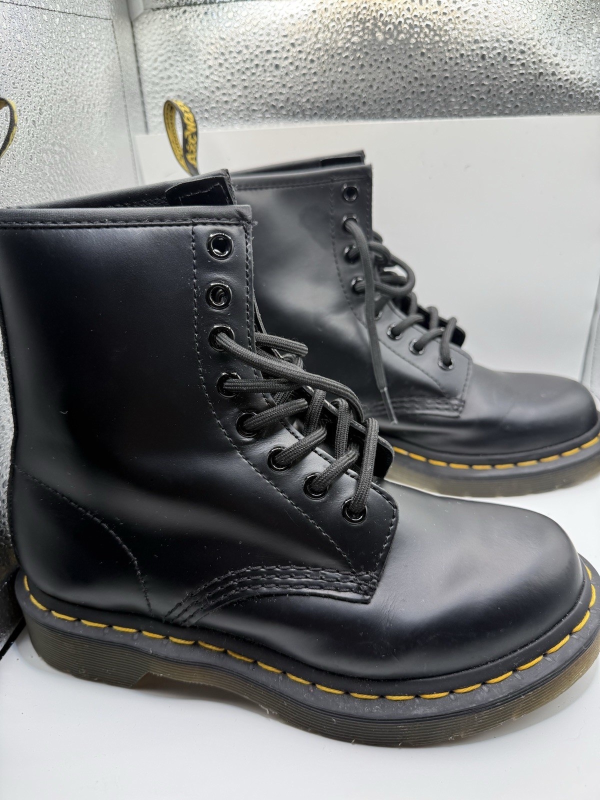 Dr. Martens 1460W 1460 Black Leather Lace-Up Ankle Combat Boots Women’s US 5