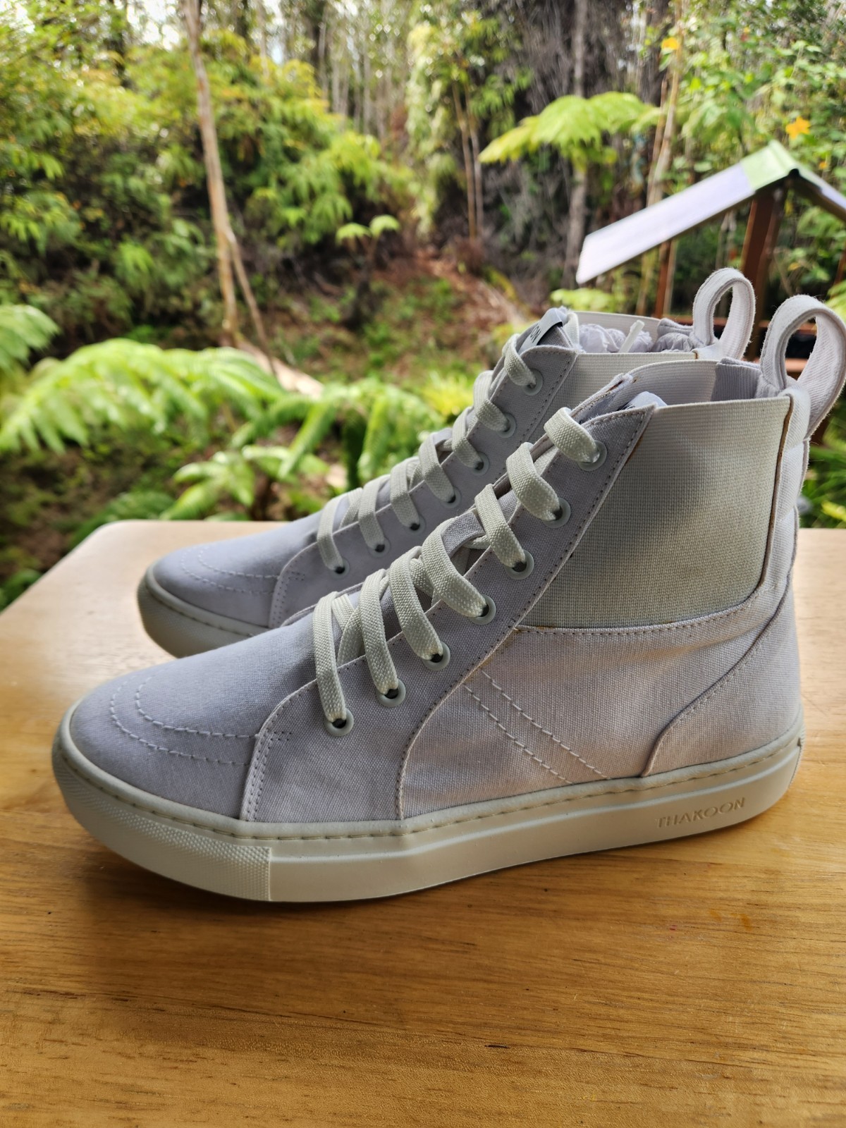 NEW! THAKOON 38/8 White Pull-On High Top Designer Sneakers Athletic Casual Shoes