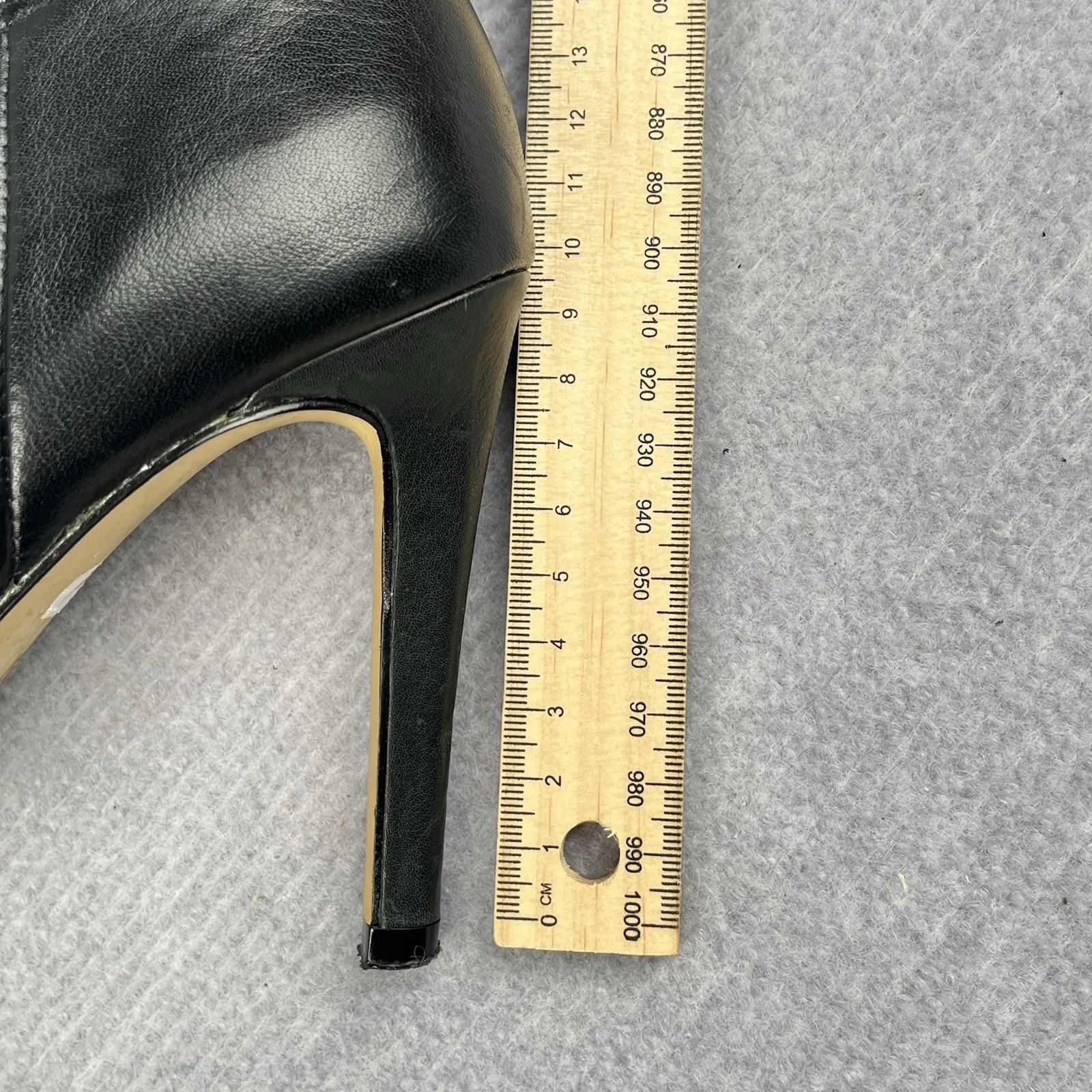 Mi Piaci Black Leather Stiletto Ankle Booties Pointed Toe Zip EU 37 AU 6 US 7