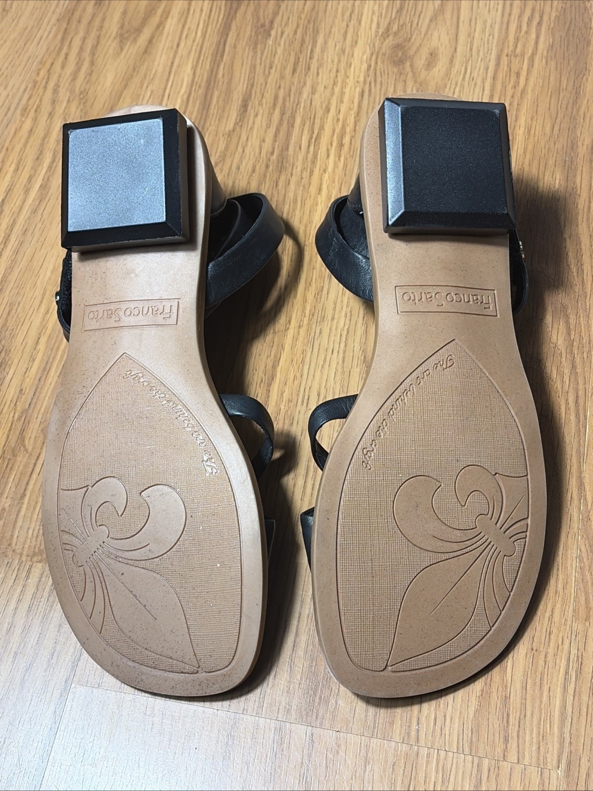 black leather Franco Sarto Parker sandals 7.5