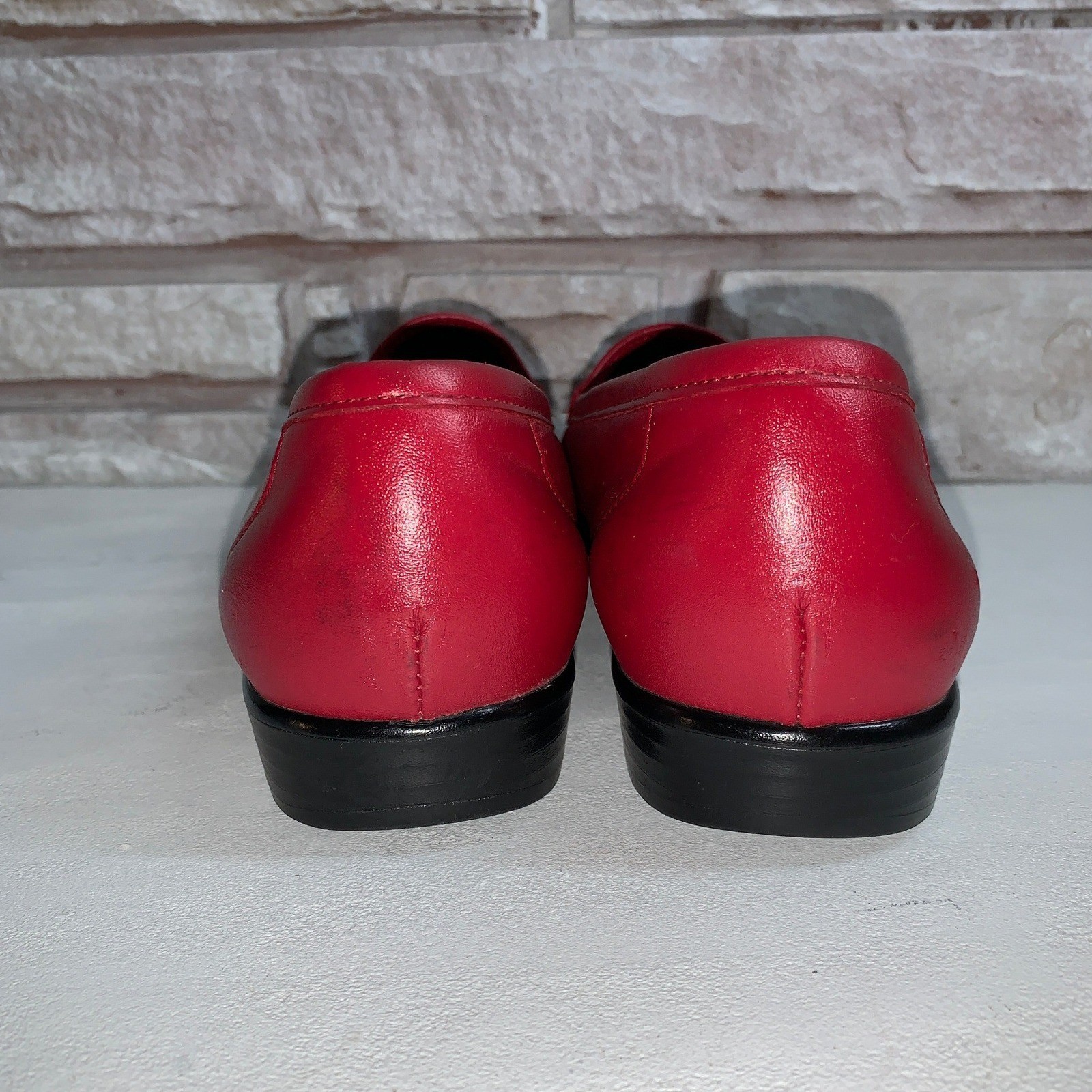 SAS Tripad Comfort Red Leather Loafers Womens 10 N Narrow Made in USA Slip On