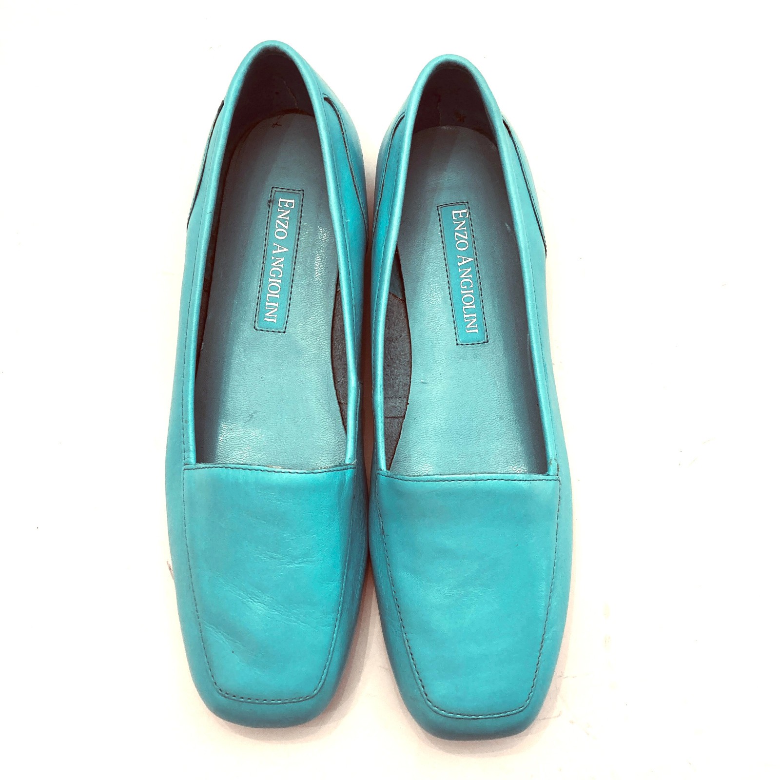 Enzo Angiolini Liberty Loafers Flats Aqua Blue Womens 6M Leather Unlined
