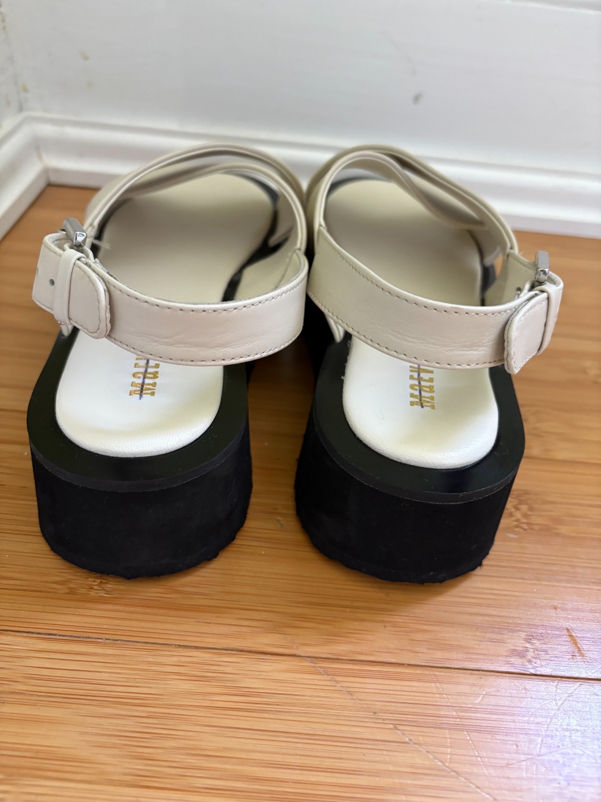Maeve Anthropologie Cross-Strap Platform Sandals Beige EU 37 US 6.5 NWB