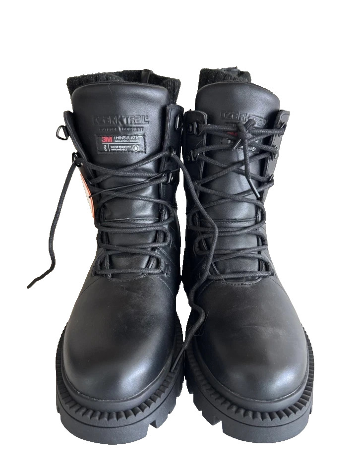 Ozark Trail Women’s SIZE 7 Lace Up Black Winter Combat Boots -20F Temp Rated