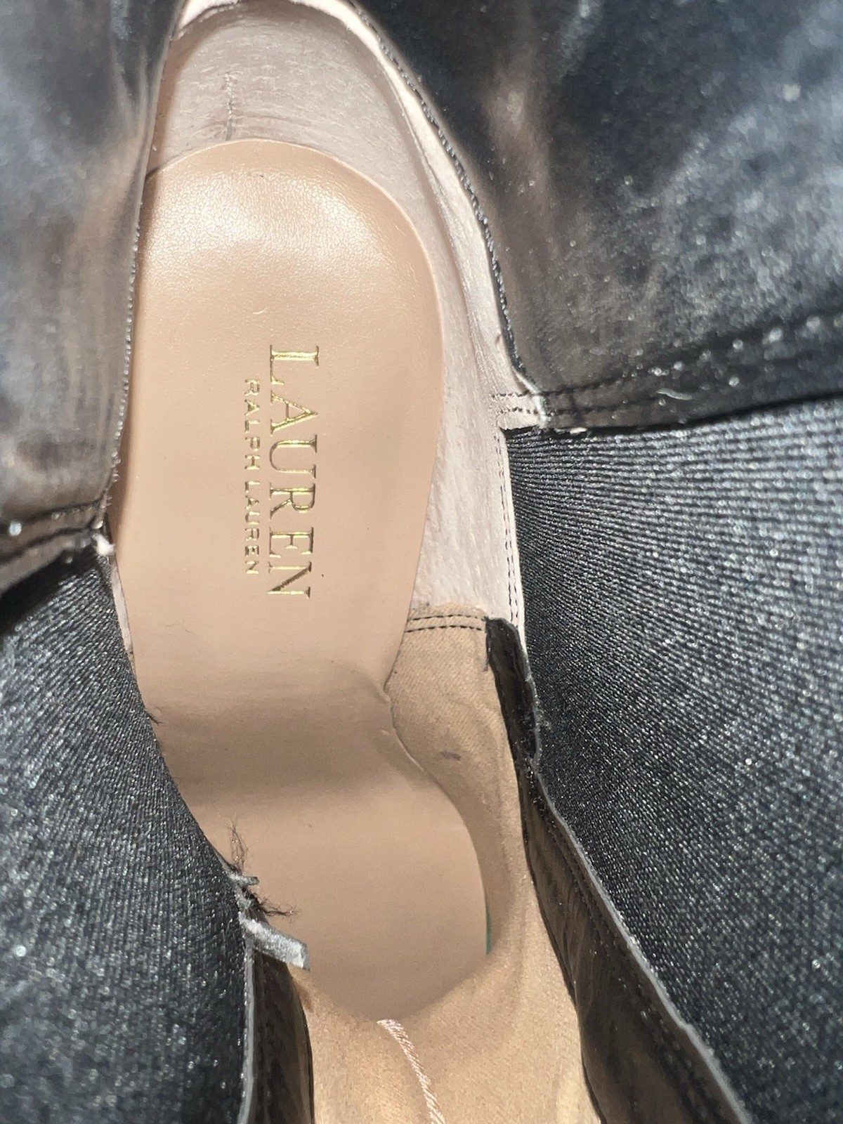 LAUREN Ralph Lauren Mylah Fancy Bootie Black/Modern Gold Women Size 11