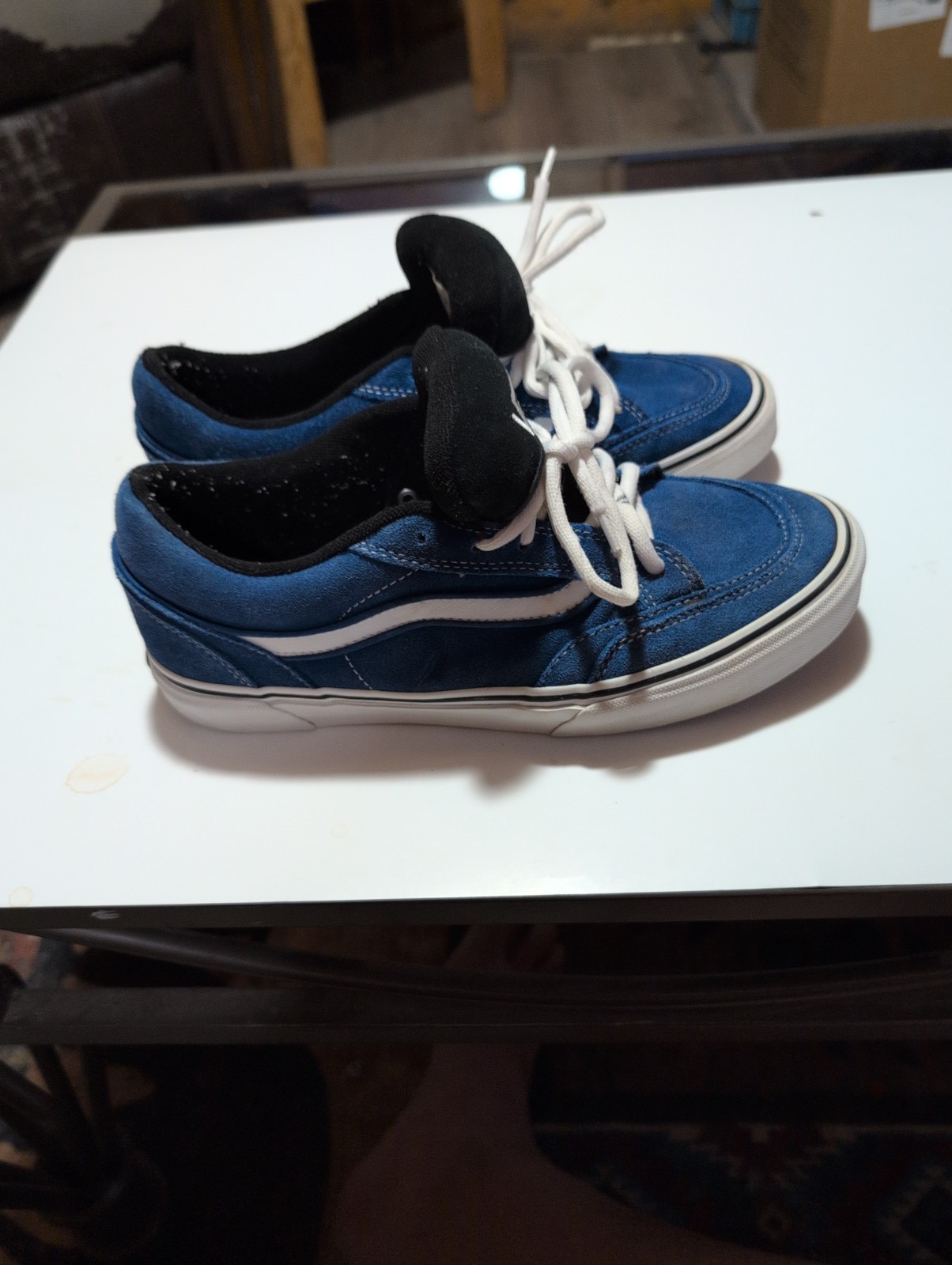 Vans Old Skool Blue And Black Holder Vulcanized Trainers Sneakers Size M 9.5