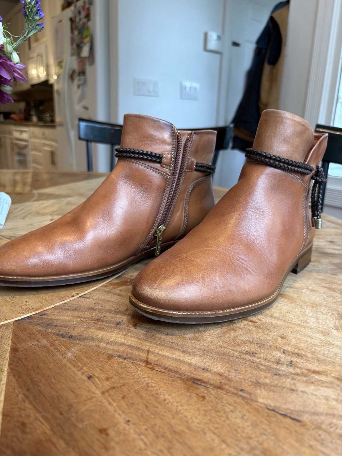 Pikolinos Women’s Brown Leather Booties, Size 37 EU (US 6.5-7)