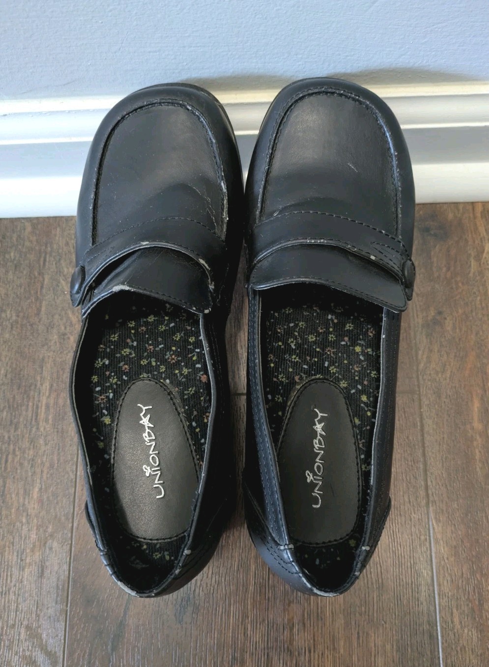 Vintage Unionbay Bettie Platform Loafers Chunky Black Size 6M 90s Y2K Academia