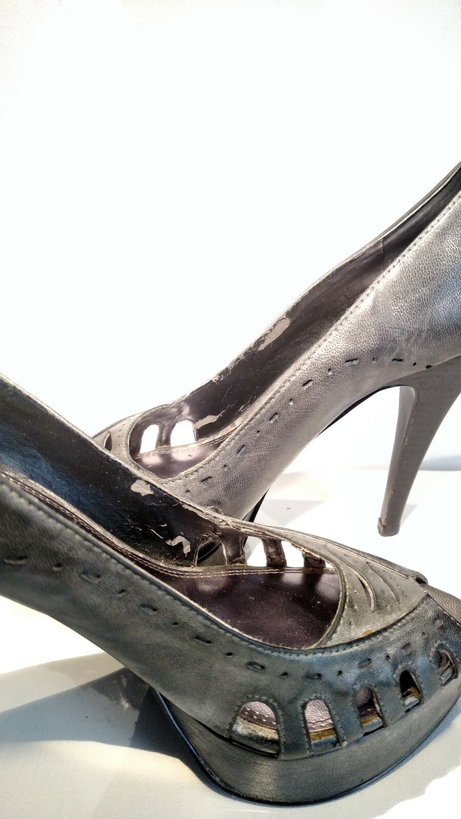 CHINESE LAUNDRY Sz9m gray leather 5.5inch heel 1.1inch platform