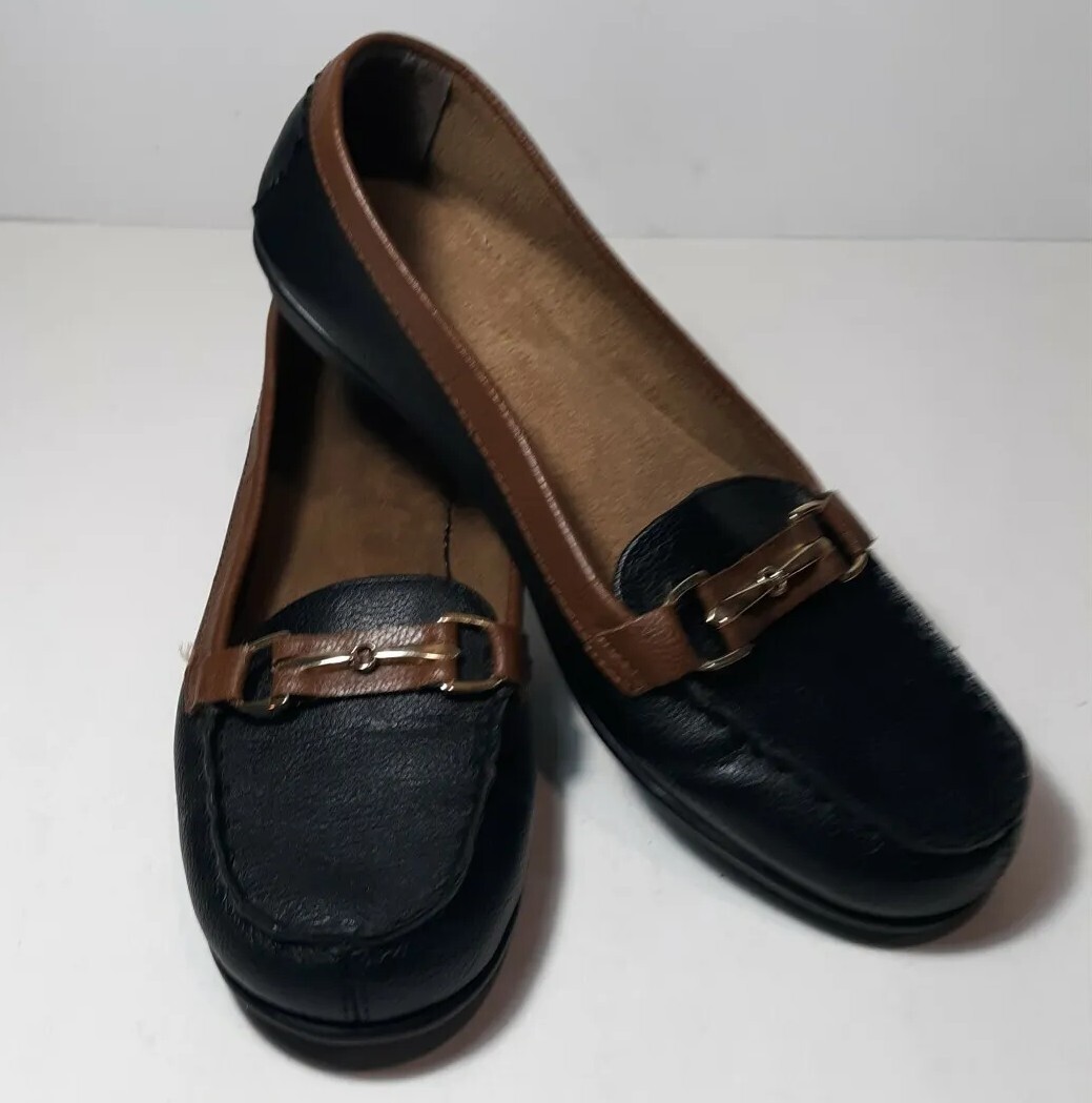NEW WOMEN’S VEGAN LEATHER SHOES FLAT , MAN MADE » NU WORLD» SIZE US 8 1/2 M