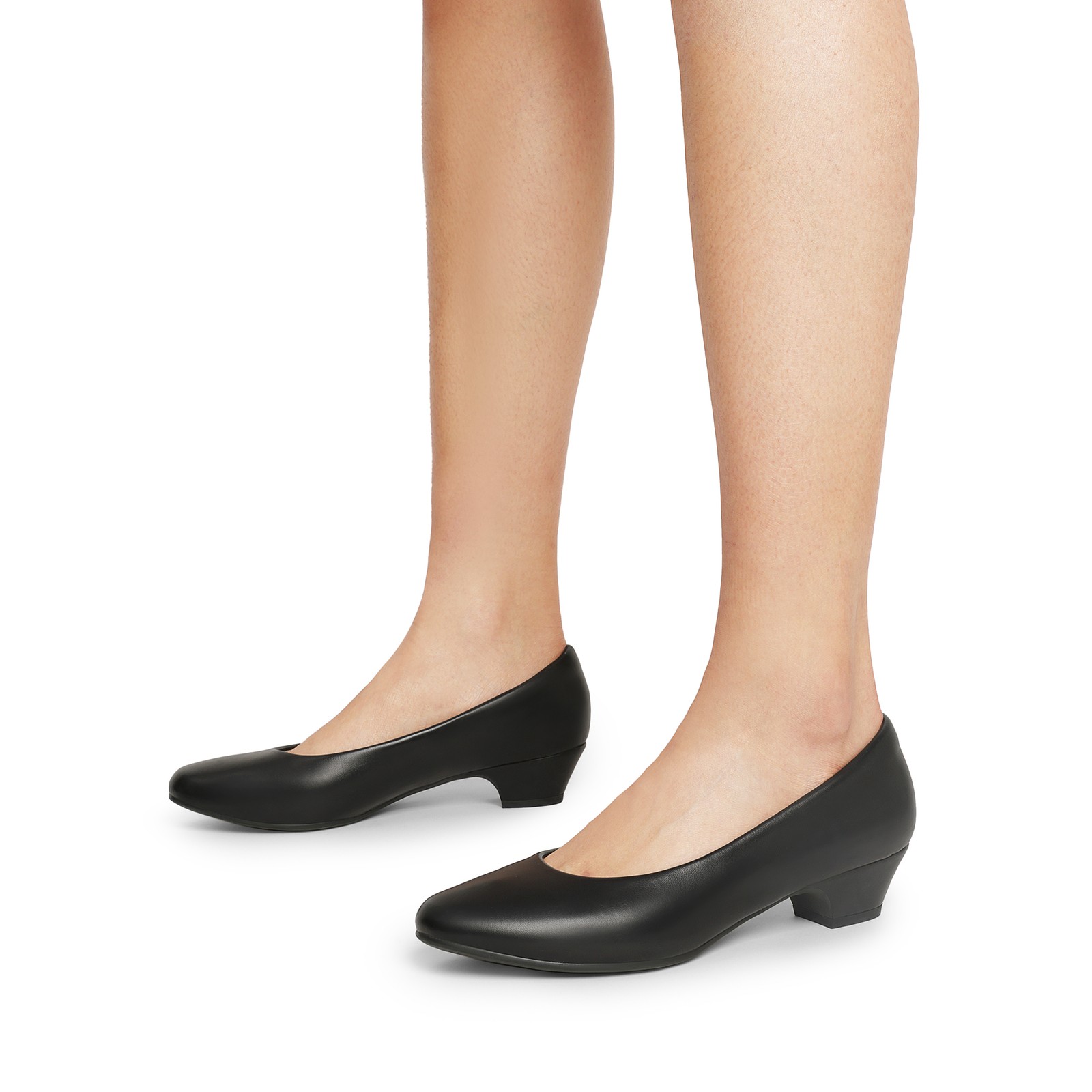 Women Pumps Low Block Heels Classic Faux Leather Office Lady Work Dress Pumps US