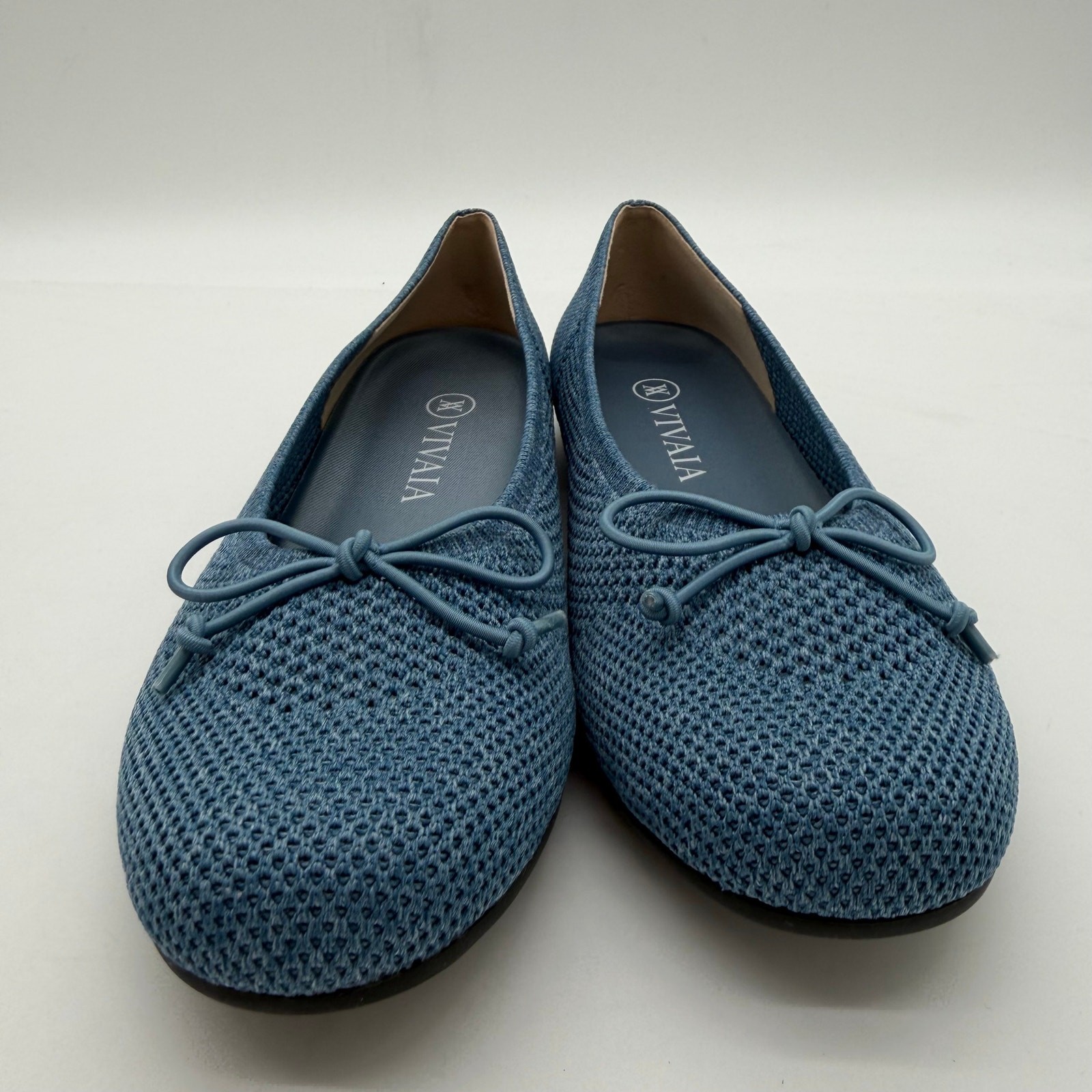 Vivaia Odette Old Money Bendable Perforated Round Toe Loafers Denim Blue 7-7.5