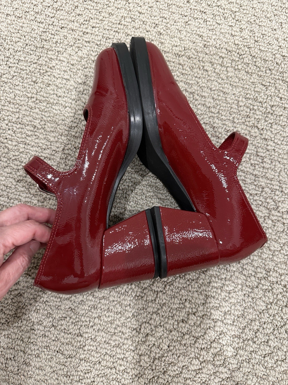 Steve Madden Lisbon Red Patent Mary Jane Platform Block Heel ~8