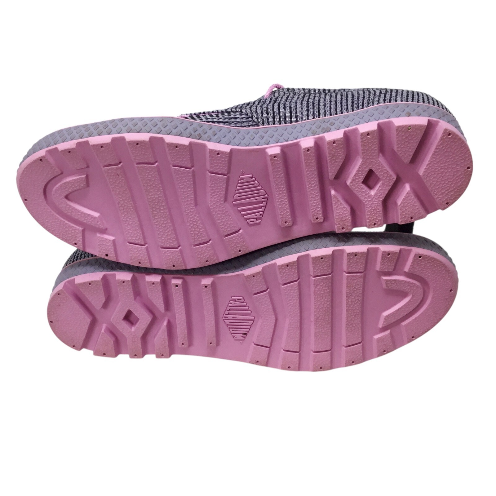Palladium Slim Oxford Woven Sneakers Pink Black Womens Size 7.5 Lace Up Lug Sole