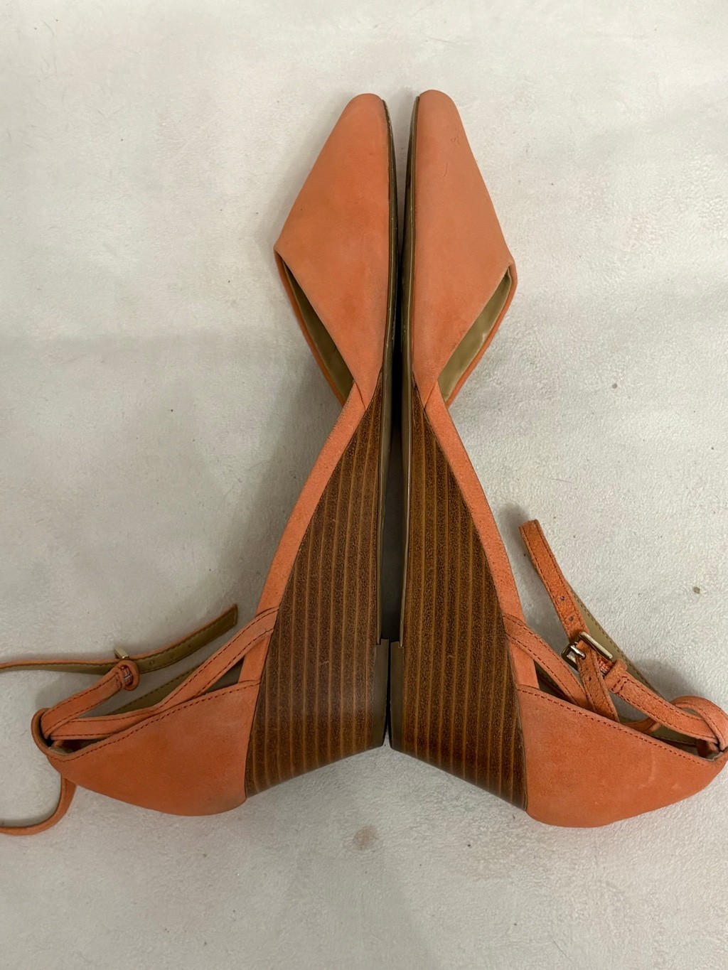 Talbots salmon suede wedges