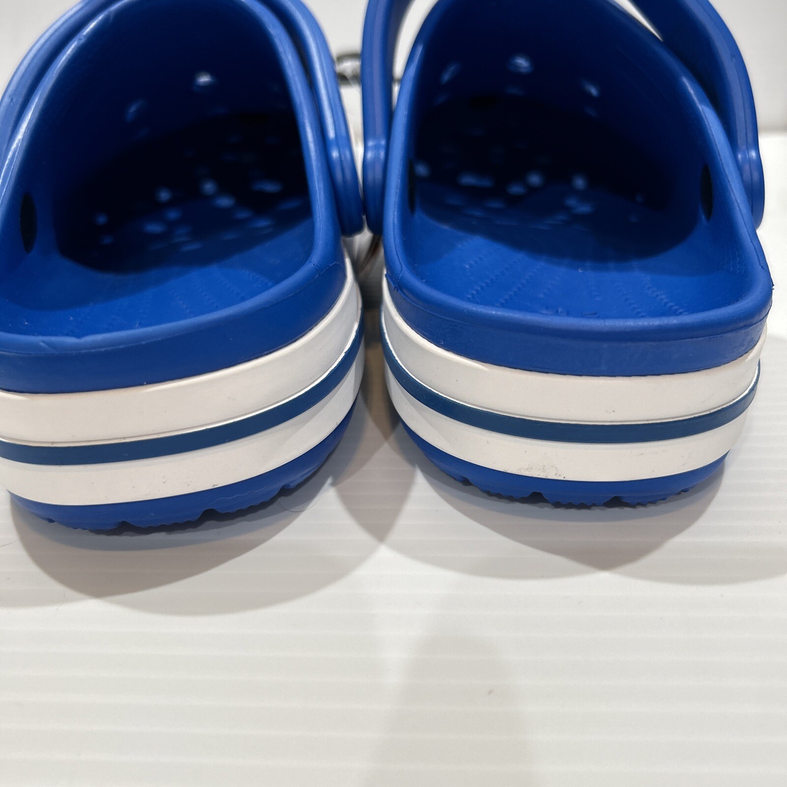 Crocs Croc Baya Band Blue Slip On Clogs Men’s 9 Women’s 11 Iconic Comfort Shoes