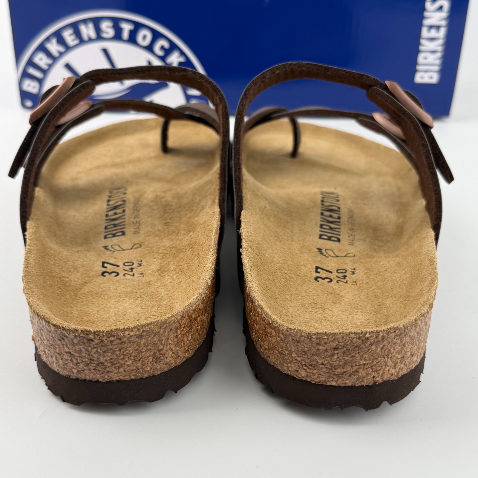 Birkenstock Mayari Birko-Flor Women’s Mocha Leather Wide Sandals Select Size