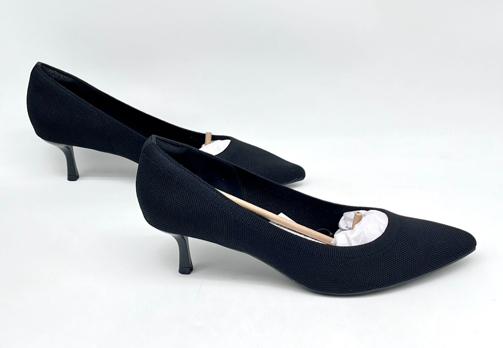 MySoft Women’s Black Knitting Heel Pointed Toe Pumps Size 12