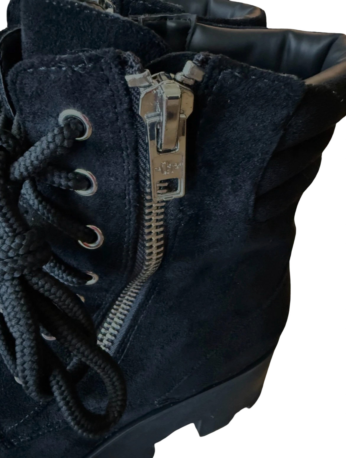 RARE CURRENT MOOD GREENPOINT BLACK VEGAN SUEDE PLATFORM BOOTS | WOMEN’S 9