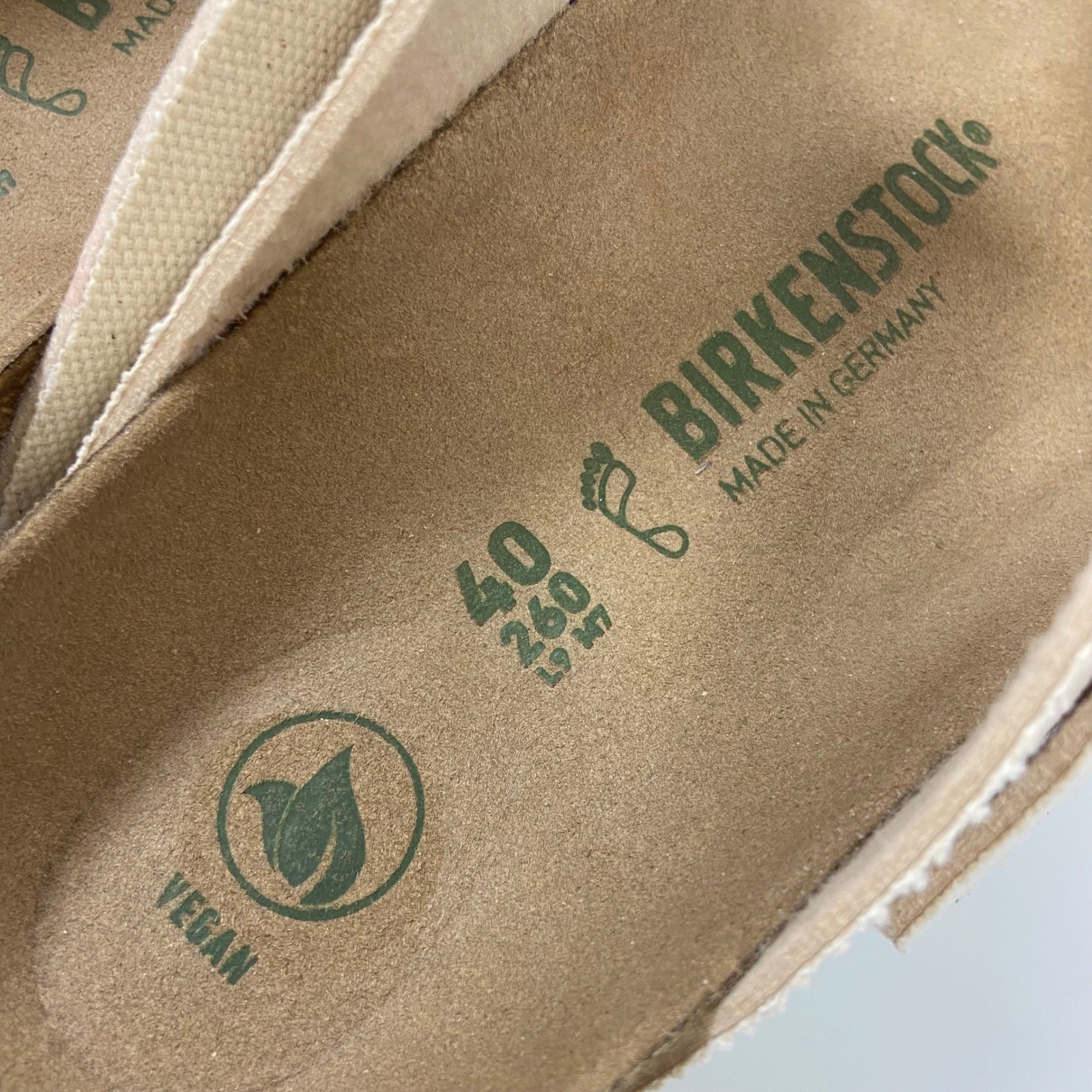 Birkenstock Womens US 9 EU40 Eggshell Gizeh Vegan Thong Sandals New Canvas NWOB