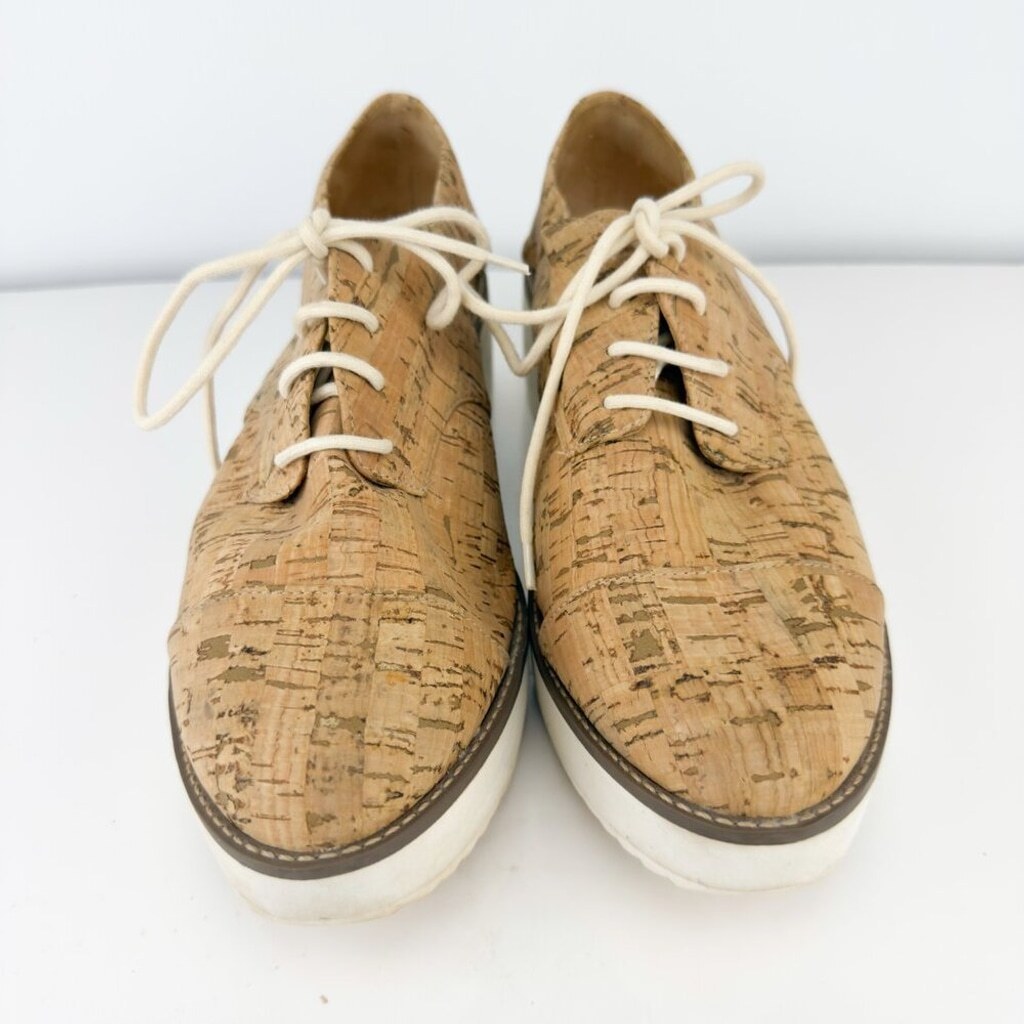 SCHUTZ Oxford Flatform Cut Out Cork Lightweight Contemporary Summer sz 41