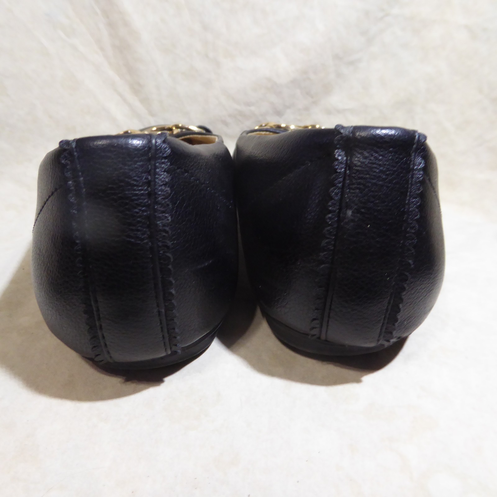 🩰 Dr Scholl’s Comfort Ballet Flats sz 8.5 W Black Leatherette; Chain Link Strap