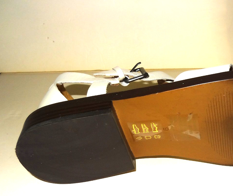 Madewell shoes Rina Fisherman Leather Flat Sandals White Ivory Mom Womens Size 9