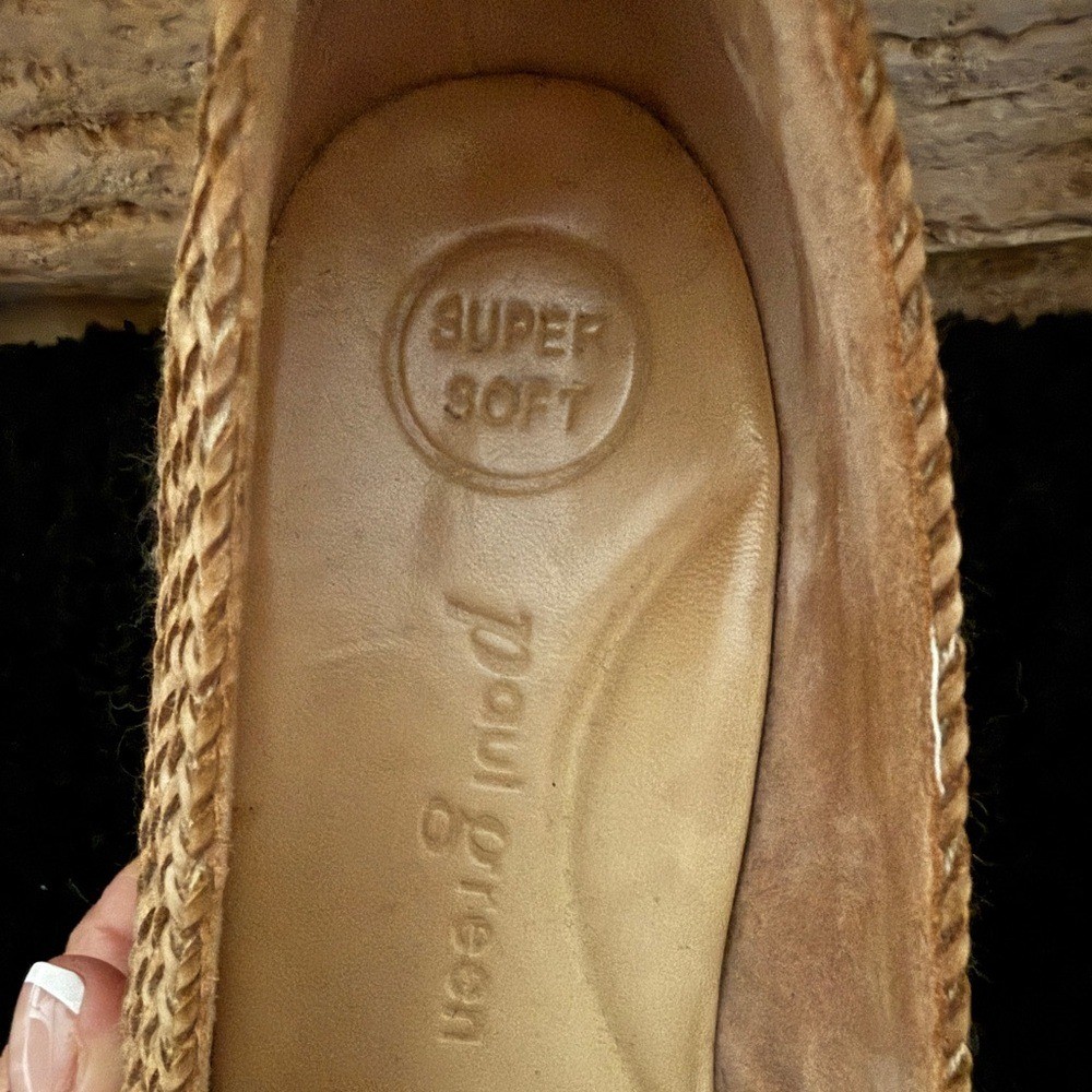 PAUL GREEN Women’s Lori Espadrille Flats In Cuoio Woven Travel Vacation Casual