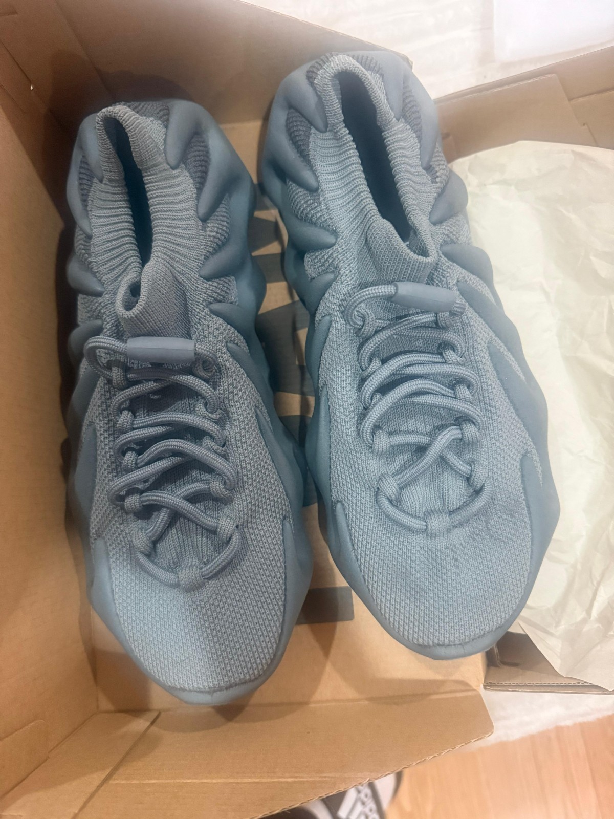 Knit sock trainer shoes with sculpted rubber sole in Stone Marine Colour