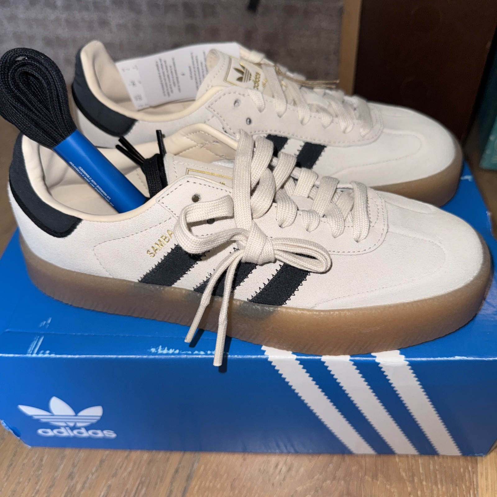 Size 7 – adidas Sambae Wonder White Black Gum W New with Box