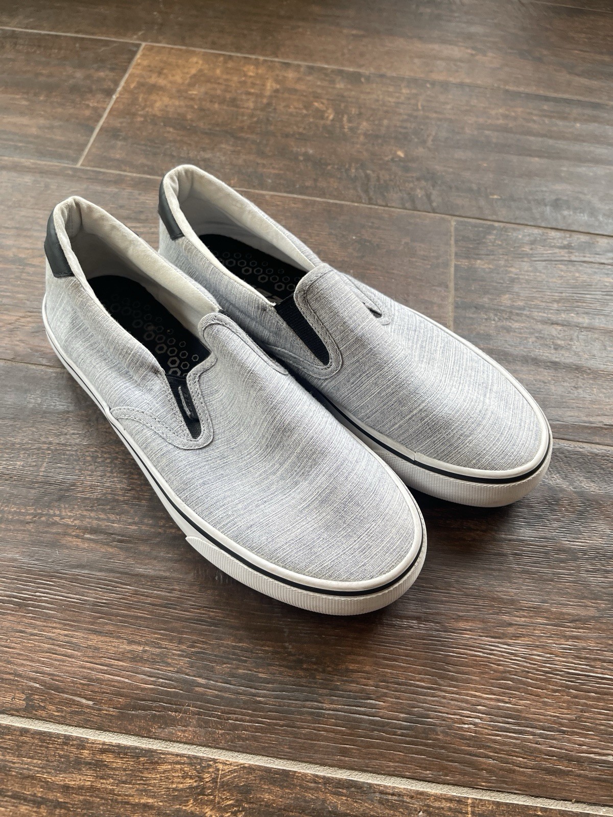 Lugz Unisex Adults Gray Slip-On Casual Shoes Size 10 Synthetic Upper Round Toe