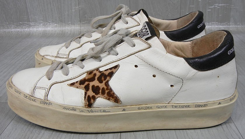 GOLDEN GOOSE Deluxe Brand Hi Star Animal Calf Hair Leopard Sneakers EU 38 US 7.5
