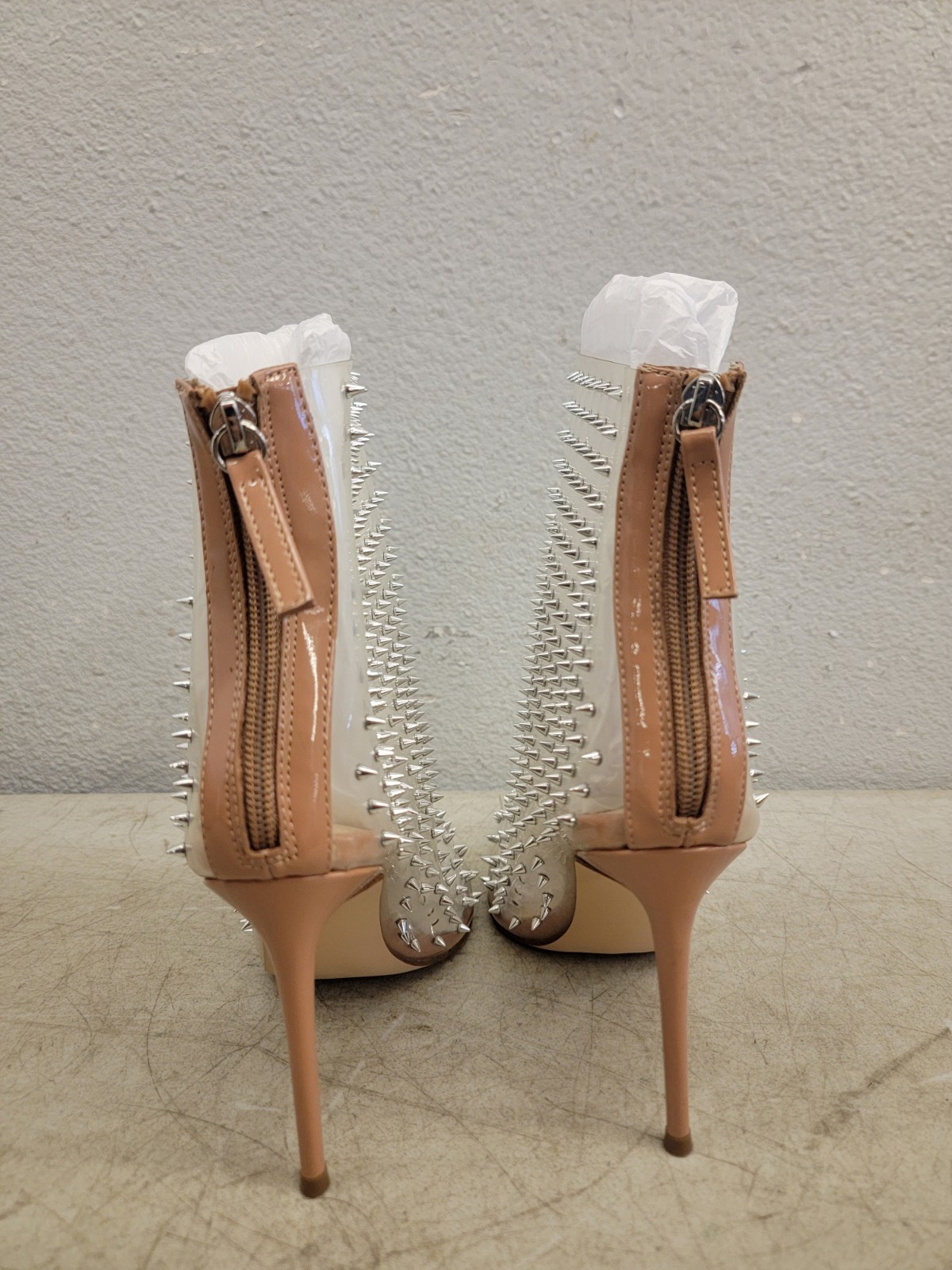 STEVE MADDEN VIA-S CLEAR BOOTIE SZ 10M