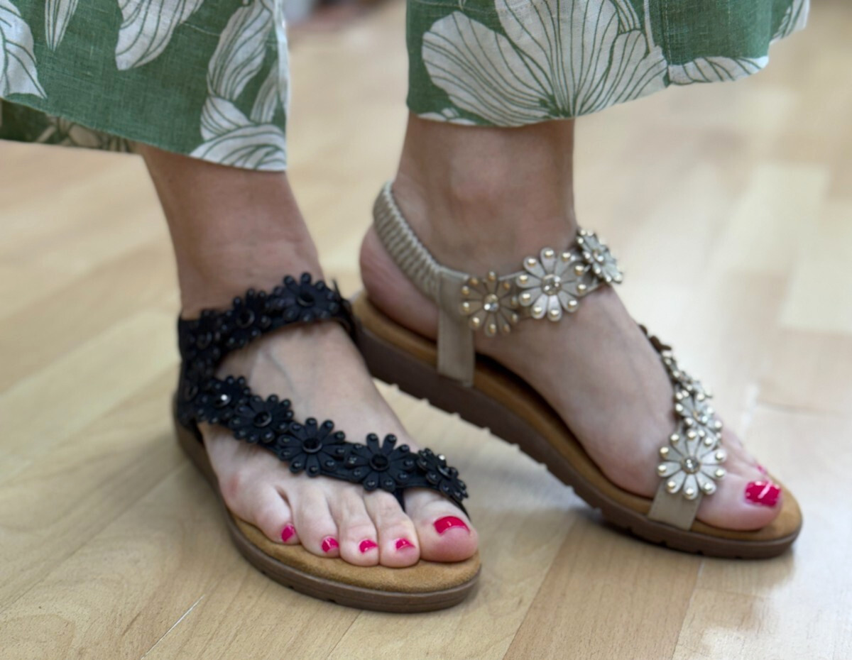 Atalina DD1166 Slip On Embellished Toe Ring Sandals Choose Sz/Color
