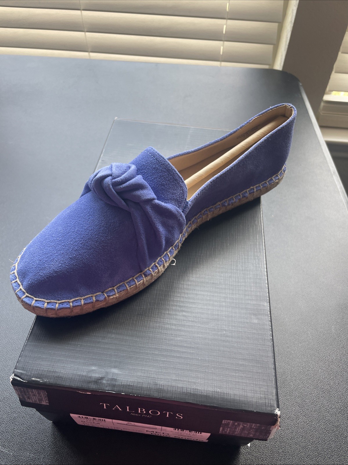 Talbots Biscayne Blue Suede Izzy Knot