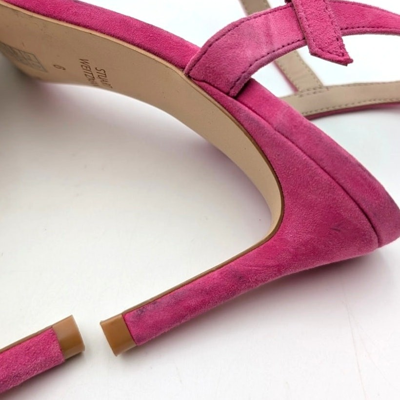 Stuart Weitzman Dancer Twistie Suede Sandal Women’s Pink Size US6 EU36.5